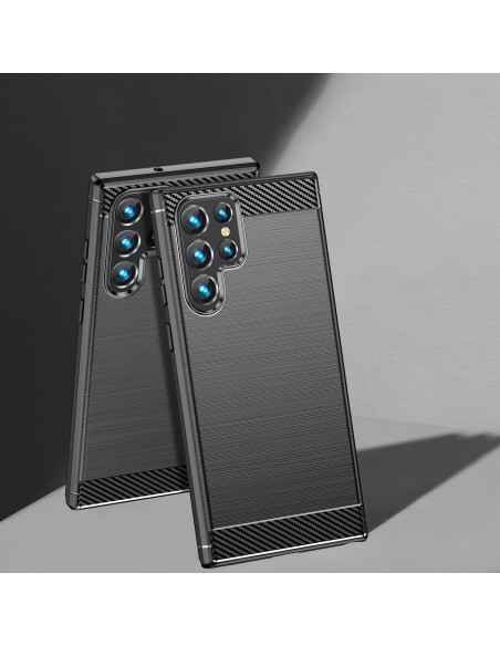 Anglies dėklas Samsung Galaxy S23 Itin lankstus anglies silikoninis dangtelis juodas