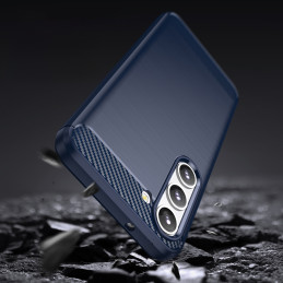 Anglies dėklas Samsung Galaxy S23+, lankstus silikoninis anglies dangtelis, mėlynas