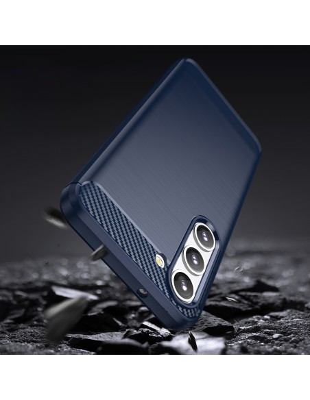 Anglies dėklas Samsung Galaxy S23+, lankstus silikoninis anglies dangtelis, mėlynas