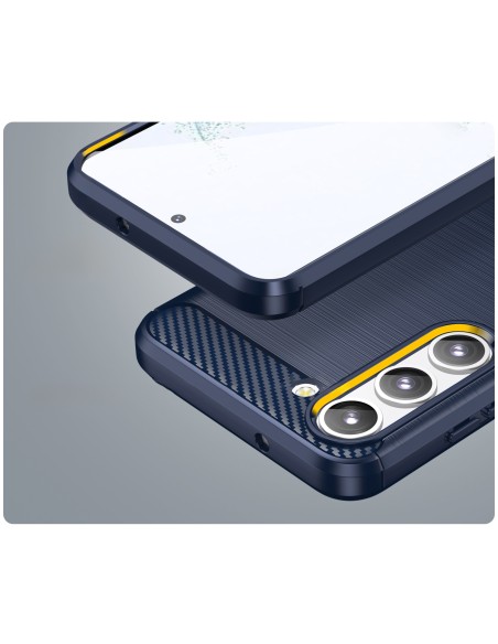 Anglies dėklas Samsung Galaxy S23+, lankstus silikoninis anglies dangtelis, mėlynas