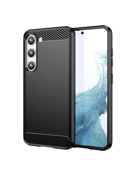 Anglies dėklas Samsung Galaxy S23+, lankstus silikoninis anglies dangtelis, juodas Anglies dėklas Samsung Galaxy S23+, lankstus silikoninis anglies dangtelis, juodas
