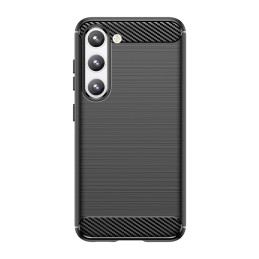 Anglies dėklas Samsung Galaxy S23+, lankstus silikoninis anglies dangtelis, juodas
