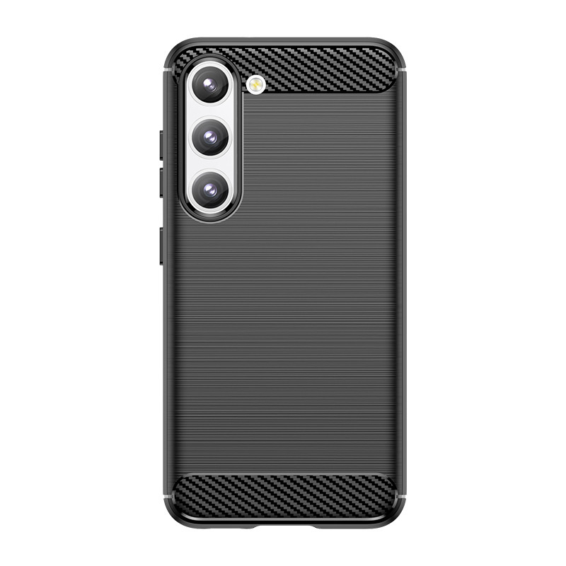 Anglies dėklas Samsung Galaxy S23+, lankstus silikoninis anglies dangtelis, juodas
