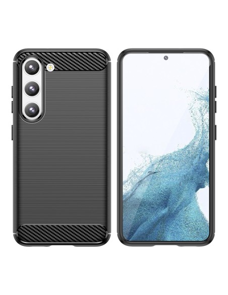 Anglies dėklas Samsung Galaxy S23+, lankstus silikoninis anglies dangtelis, juodas Anglies dėklas Samsung Galaxy S23+, lankstus silikoninis anglies dangtelis, juodas