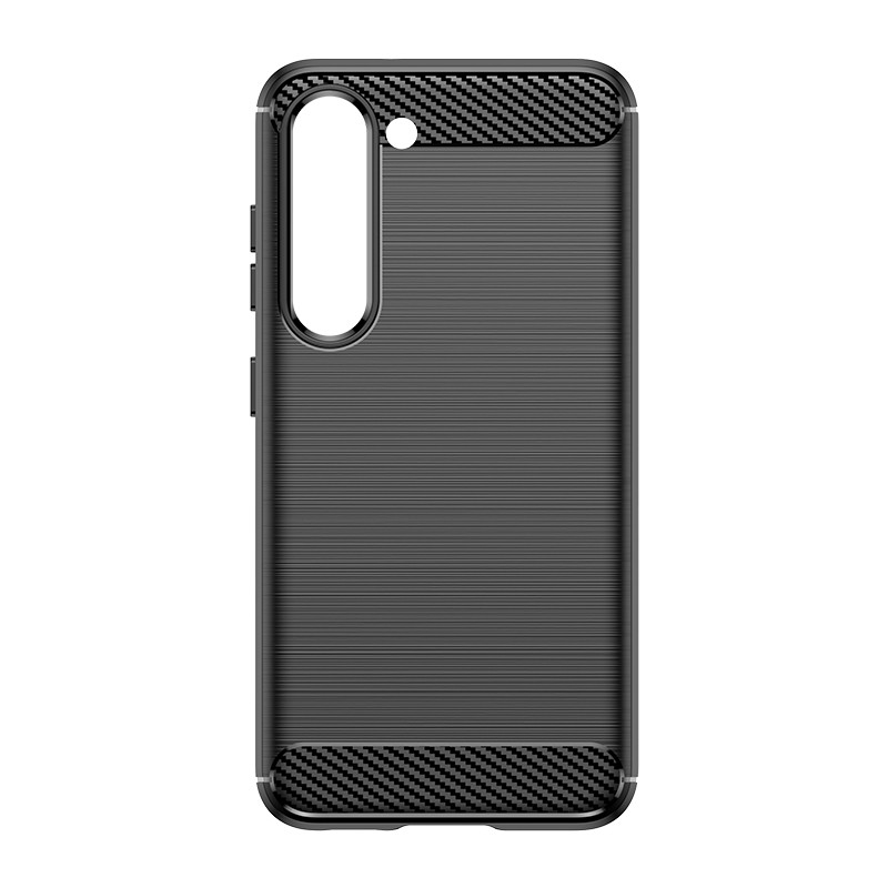 Anglies dėklas Samsung Galaxy S23+, lankstus silikoninis anglies dangtelis, juodas