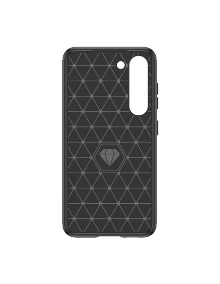 Anglies dėklas Samsung Galaxy S23+, lankstus silikoninis anglies dangtelis, juodas Anglies dėklas Samsung Galaxy S23+, lankstus silikoninis anglies dangtelis, juodas