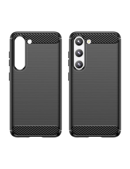 Anglies dėklas Samsung Galaxy S23+, lankstus silikoninis anglies dangtelis, juodas Anglies dėklas Samsung Galaxy S23+, lankstus silikoninis anglies dangtelis, juodas