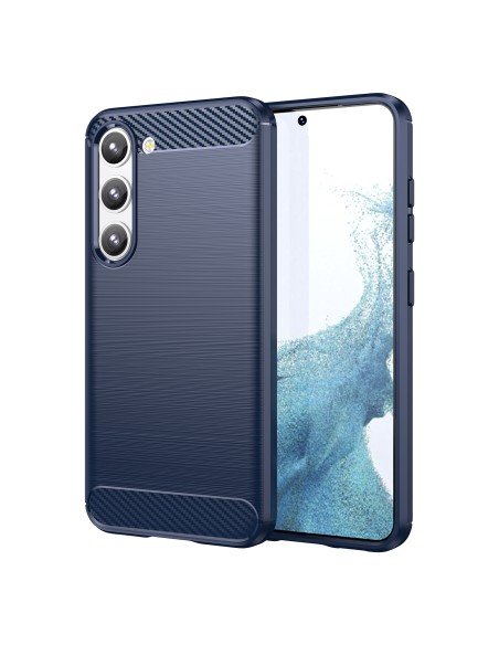 Anglies dėklas Samsung Galaxy S23, lankstus silikoninis anglies dangtelis, mėlynas
