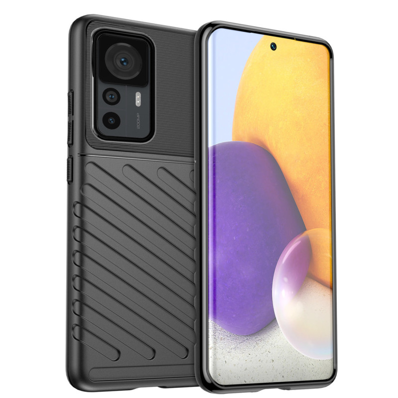 „Thunder Case Xiaomi 12T Pro“ / „Xiaomi 12T“ silikoninis šarvuotas dangtelis juodas