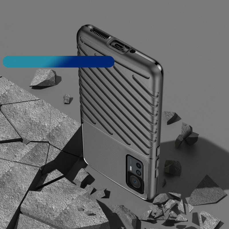 „Thunder Case Xiaomi 12T Pro“ / „Xiaomi 12T“ silikoninis šarvuotas dangtelis juodas