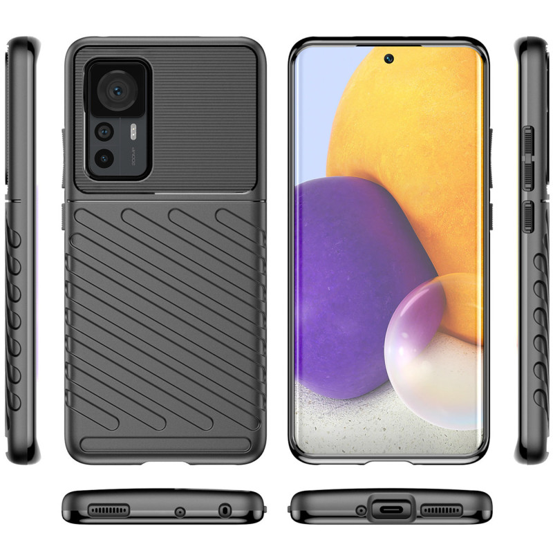 „Thunder Case Xiaomi 12T Pro“ / „Xiaomi 12T“ silikoninis šarvuotas dangtelis juodas