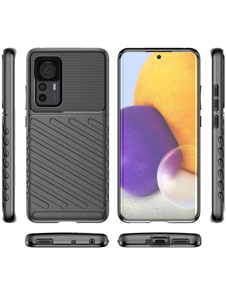 „Thunder Case Xiaomi 12T Pro“ / „Xiaomi 12T“ silikoninis šarvuotas dangtelis juodas „Thunder Case Xiaomi 12T Pro“ / „Xiaomi 12T“ silikoninis šarvuotas dangtelis juodas
