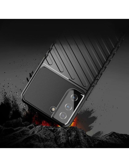 „Thunder“ dėklas Samsung Galaxy A14 5G silikoniniu šarvuotu dangteliu mėlynas