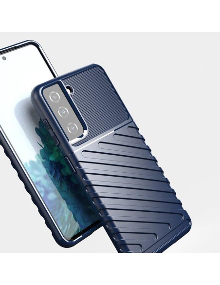 „Thunder“ dėklas Samsung Galaxy A14 5G silikoniniu šarvuotu dangteliu mėlynas