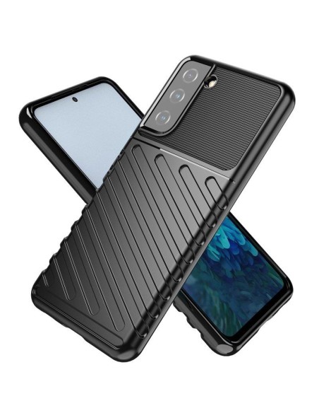 „Thunder“ dėklas Samsung Galaxy A14 5G silikoniniu šarvuotu dangteliu mėlynas