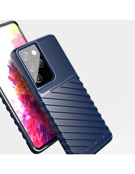 „Thunder“ dėklas, skirtas Samsung Galaxy S23 Ultra silikoniniu šarvuotu dangteliu, mėlynas