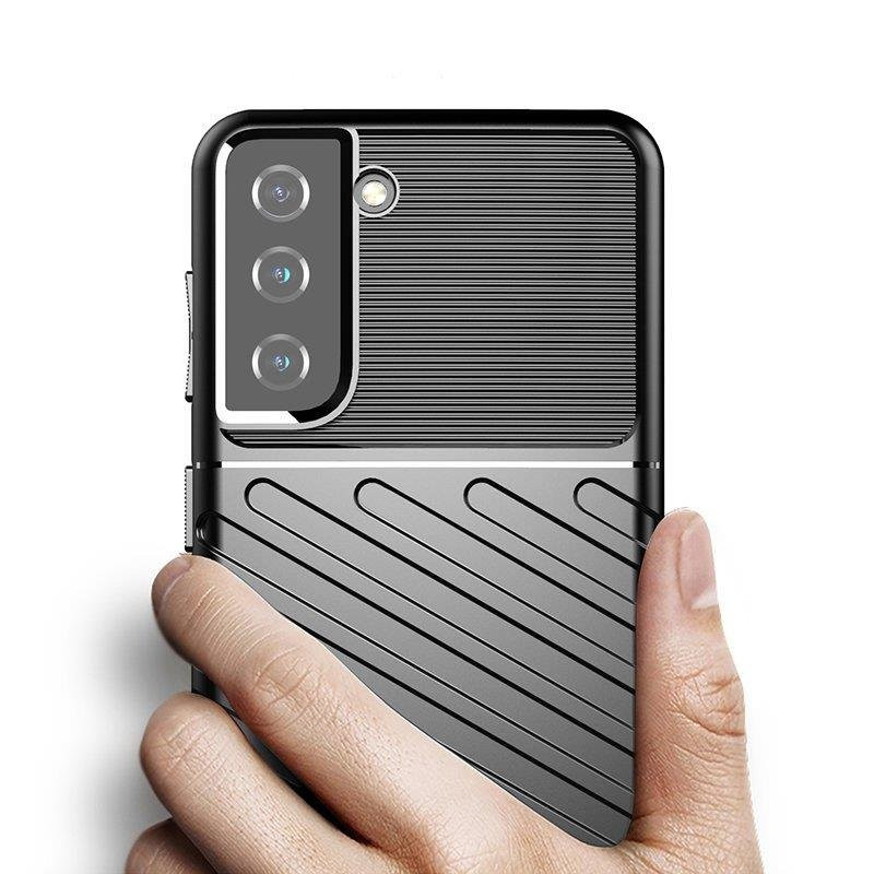 „Thunder“ dėklas Samsung Galaxy S23+ silikoniniu šarvuotu dangteliu mėlynas