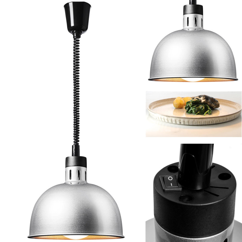 Infraraudonųjų spindulių šildymo lempa indams IR pakabinama sidabro sk. 28,5cm 250W Infraraudonųjų spindulių šildymo lempa indams IR pakabinama sidabro sk. 28,5cm 250W