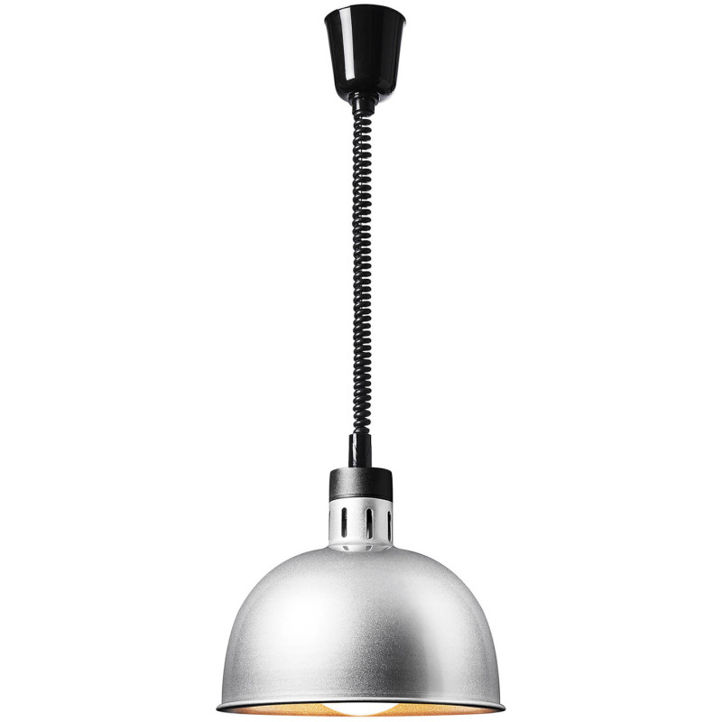 Infraraudonųjų spindulių šildymo lempa indams IR pakabinama sidabro sk. 28,5cm 250W