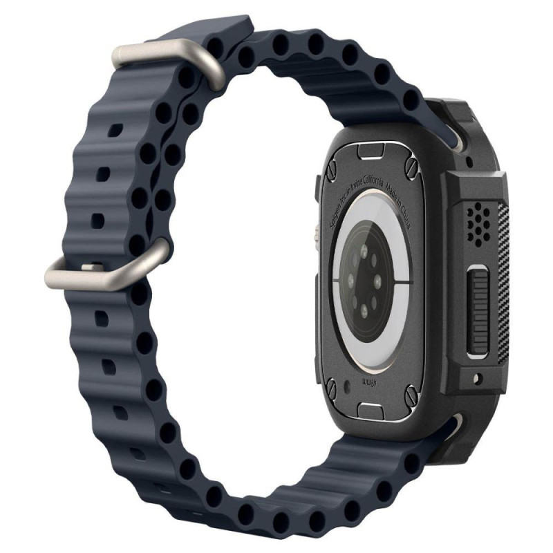 Spigen Rugged Armor dėklas Apple Watch Ultra (49 mm) - matinė juoda