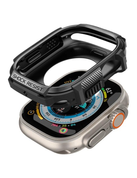 Spigen Rugged Armor dėklas Apple Watch Ultra (49 mm) - matinė juoda Spigen Rugged Armor dėklas Apple Watch Ultra (49 mm) - matinė juoda