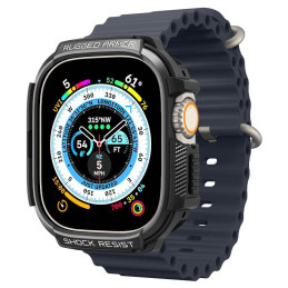 Spigen Rugged Armor dėklas Apple Watch Ultra (49 mm) - matinė juoda