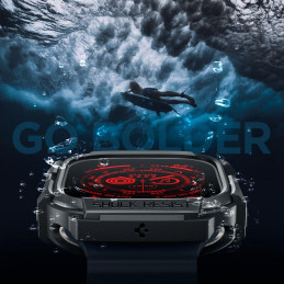 Spigen Rugged Armor dėklas Apple Watch Ultra (49 mm) - matinė juoda