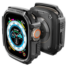 Spigen Rugged Armor dėklas Apple Watch Ultra (49 mm) - matinė juoda