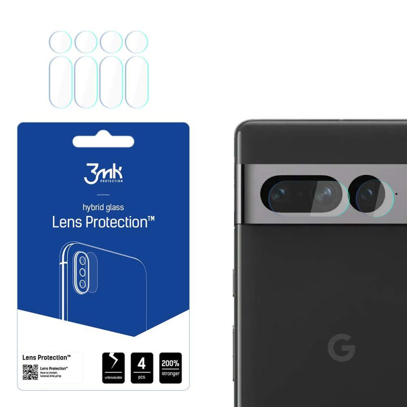 3mk Lens Protection™ hibridinis fotoaparato stiklas, skirtas „Google Pixel 7 Pro“. 3mk Lens Protection™ hibridinis fotoaparato stiklas, skirtas „Google Pixel 7 Pro“.