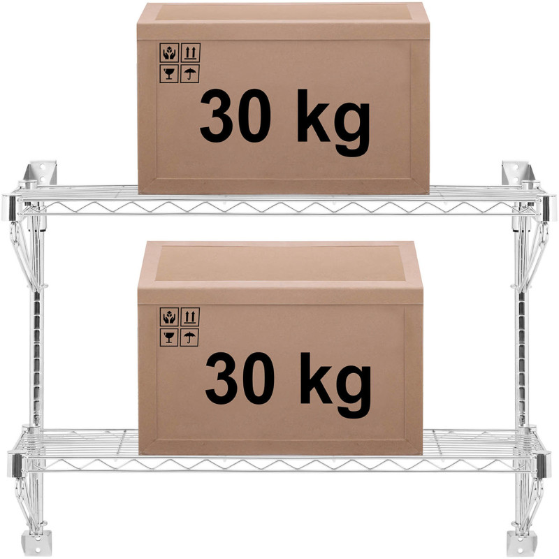 Dvigubos vielos sieninė lentyna iki 60 kg 90 x 35 x 60 cm