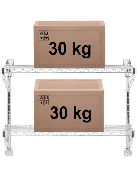 Dvigubos vielos sieninė lentyna iki 60 kg 90 x 35 x 60 cm Dvigubos vielos sieninė lentyna iki 60 kg 90 x 35 x 60 cm
