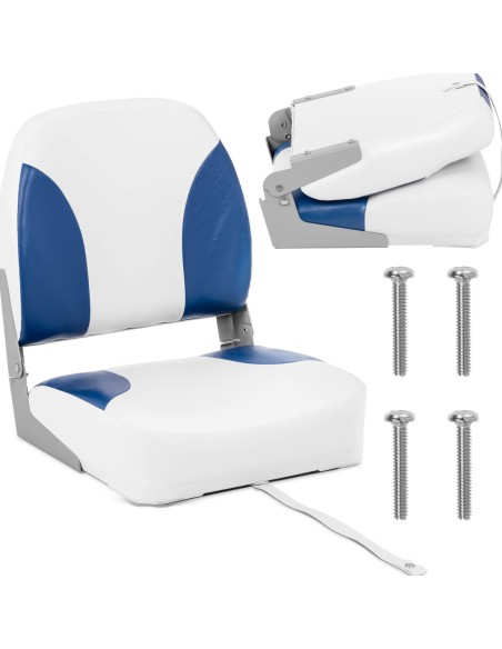 Sulankstomas fotelis motorlaivui 38 x 42 x 51 cm balta ir mėlyna Sulankstomas fotelis motorlaivui 38 x 42 x 51 cm balta ir mėlyna