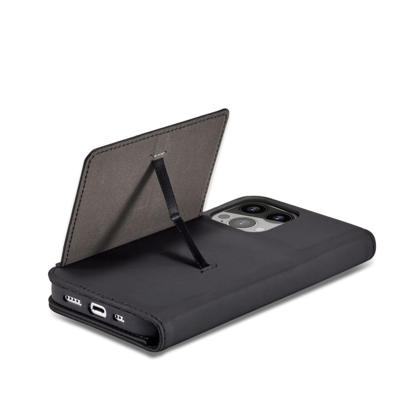 Magnetinės kortelės dėklas Samsung Galaxy S23, dangtelis su atvartu, piniginės stovas, juodas