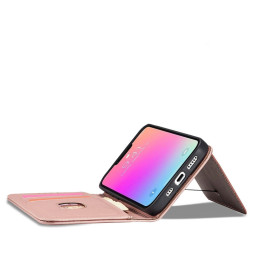 Magnetinės kortelės dėklas Samsung Galaxy S23 Ultra, dangtelis su atvartu, piniginės stovas, rožinis