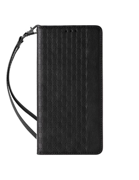 Magnetinio dirželio dėklas, skirtas Samsung Galaxy S23+ atverčiamas dangtelis piniginės mini dirželio stovas juodas