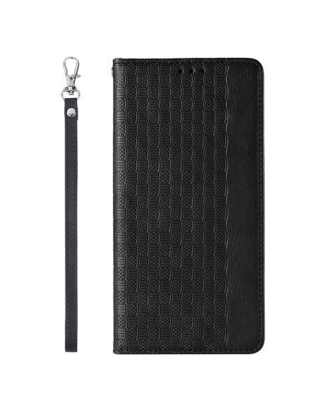 Magnetinio dirželio dėklas, skirtas Samsung Galaxy S23+ atverčiamas dangtelis piniginės mini dirželio stovas juodas