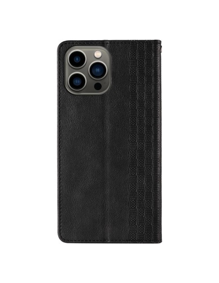 Magnetinio dirželio dėklas, skirtas Samsung Galaxy S23+ atverčiamas dangtelis piniginės mini dirželio stovas juodas