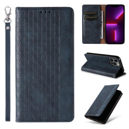 Magnetinio dirželio dėklas, skirtas Samsung Galaxy S23+ atverčiamas dangtelis piniginės mini dirželio stovas mėlynas