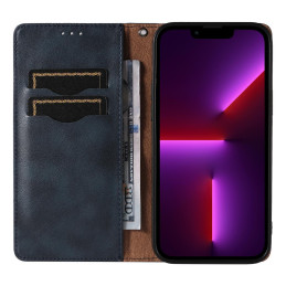 Magnetinio dirželio dėklas, skirtas Samsung Galaxy S23+ atverčiamas dangtelis piniginės mini dirželio stovas mėlynas