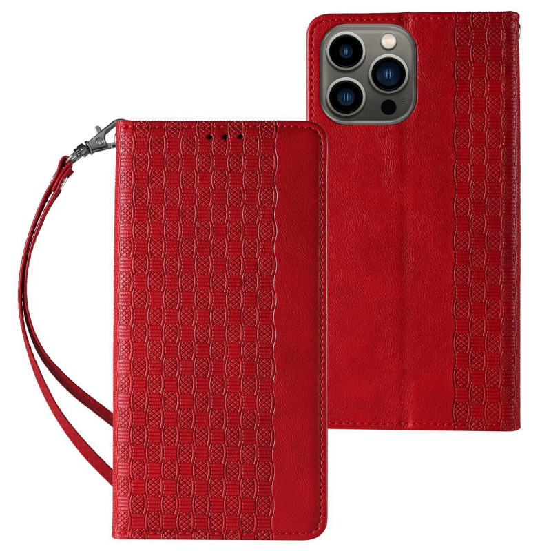 Magnetinio dirželio dėklas, skirtas Samsung Galaxy S23+ atverčiamas dangtelis piniginės mini dirželio stovas raudonas Magnetinio dirželio dėklas, skirtas Samsung Galaxy S23+ atverčiamas dangtelis piniginės mini dirželio stovas raudonas