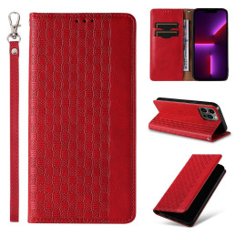 Magnetinio dirželio dėklas, skirtas Samsung Galaxy S23+ atverčiamas dangtelis piniginės mini dirželio stovas raudonas