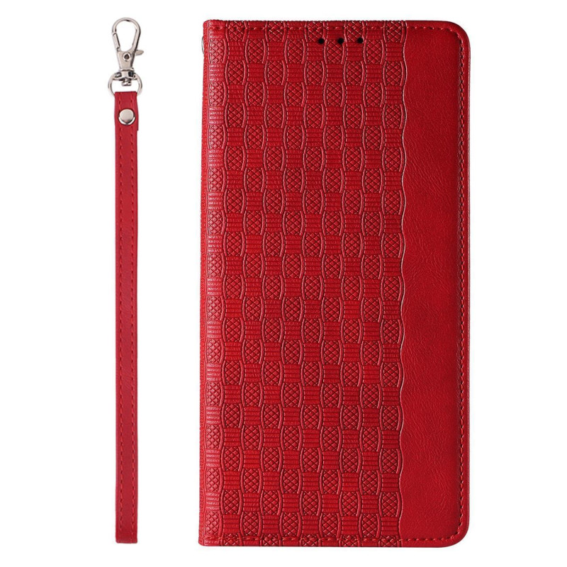 Magnetinio dirželio dėklas, skirtas Samsung Galaxy S23+ atverčiamas dangtelis piniginės mini dirželio stovas raudonas