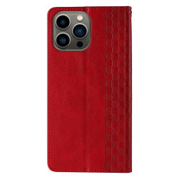 Magnetinio dirželio dėklas, skirtas Samsung Galaxy S23+ atverčiamas dangtelis piniginės mini dirželio stovas raudonas