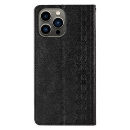 Magnetinio dirželio dėklas, skirtas Samsung Galaxy S23 Ultra atverčiamas dangtelis piniginės mini dirželio stovas juodas