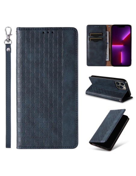 Magnetinio dirželio dėklas, skirtas Samsung Galaxy S23 Ultra atverčiamas dangtelis piniginės mini dirželio stovas mėlyna...