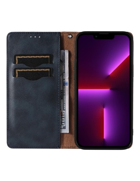 Magnetinio dirželio dėklas, skirtas Samsung Galaxy S23 Ultra atverčiamas dangtelis piniginės mini dirželio stovas mėlyna...