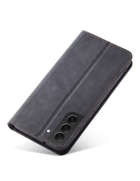 Magnetinis Fancy Dėklas, skirtas Samsung Galaxy S23 dangteliu su atvartu, juodos spalvos piniginės stovu Magnetinis Fancy Dėklas, skirtas Samsung Galaxy S23 dangteliu su atvartu, juodos spalvos piniginės stovu