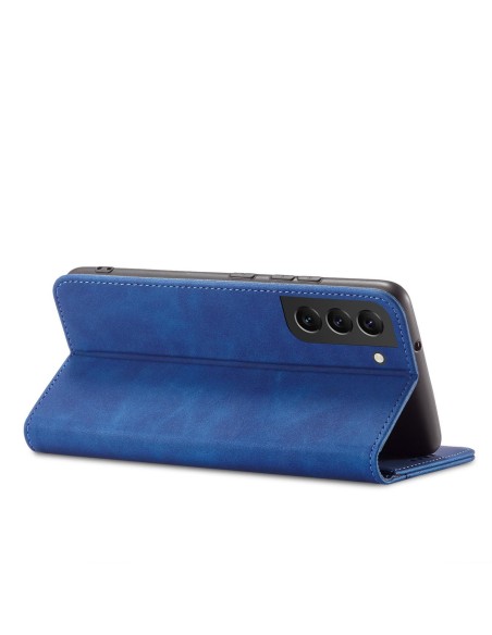 Magnetinis Fancy Dėklas, skirtas Samsung Galaxy S23 dangtelis su atvartu, mėlynas piniginės stovas