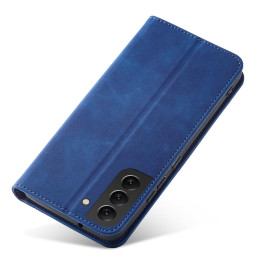 Magnetinis Fancy Dėklas, skirtas Samsung Galaxy S23 dangtelis su atvartu, mėlynas piniginės stovas