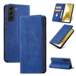 Magnetinis Fancy Dėklas, skirtas Samsung Galaxy S23 dangtelis su atvartu, mėlynas piniginės stovas